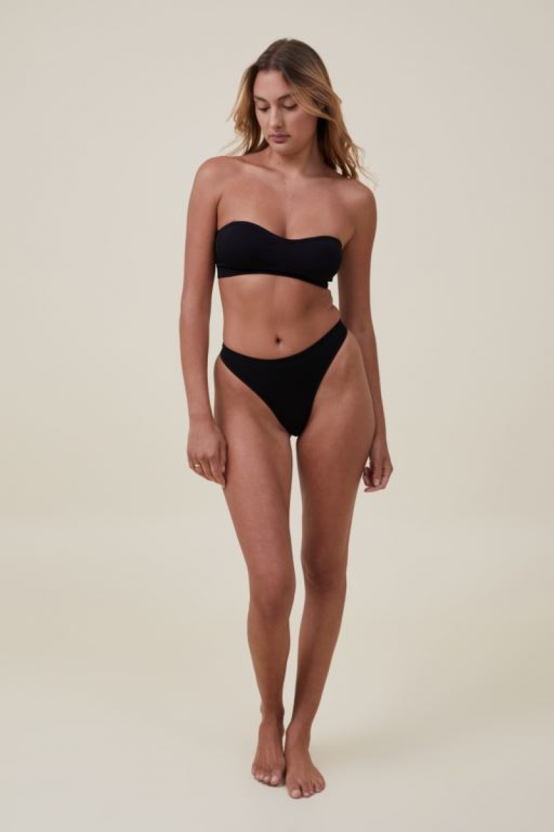 Cotton On Seamless Sweetheart Padded Bandeau Women's Bralette Black | TIKqSqzvwMu