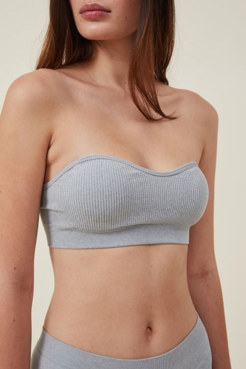 Cotton On Seamless Sweetheart Padded Bandeau Women's Bralette Grey | 03P1sjtLx35