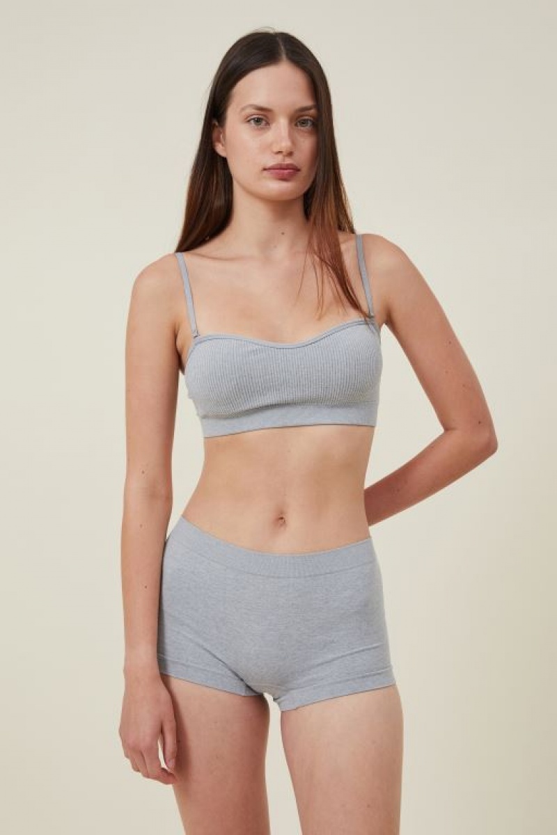 Cotton On Seamless Sweetheart Padded Bandeau Women's Bralette Grey | 03P1sjtLx35