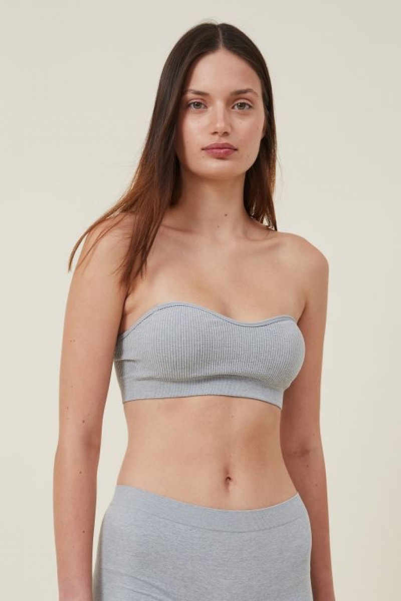 Cotton On Seamless Sweetheart Padded Bandeau Women\'s Bralette Grey | 03P1sjtLx35