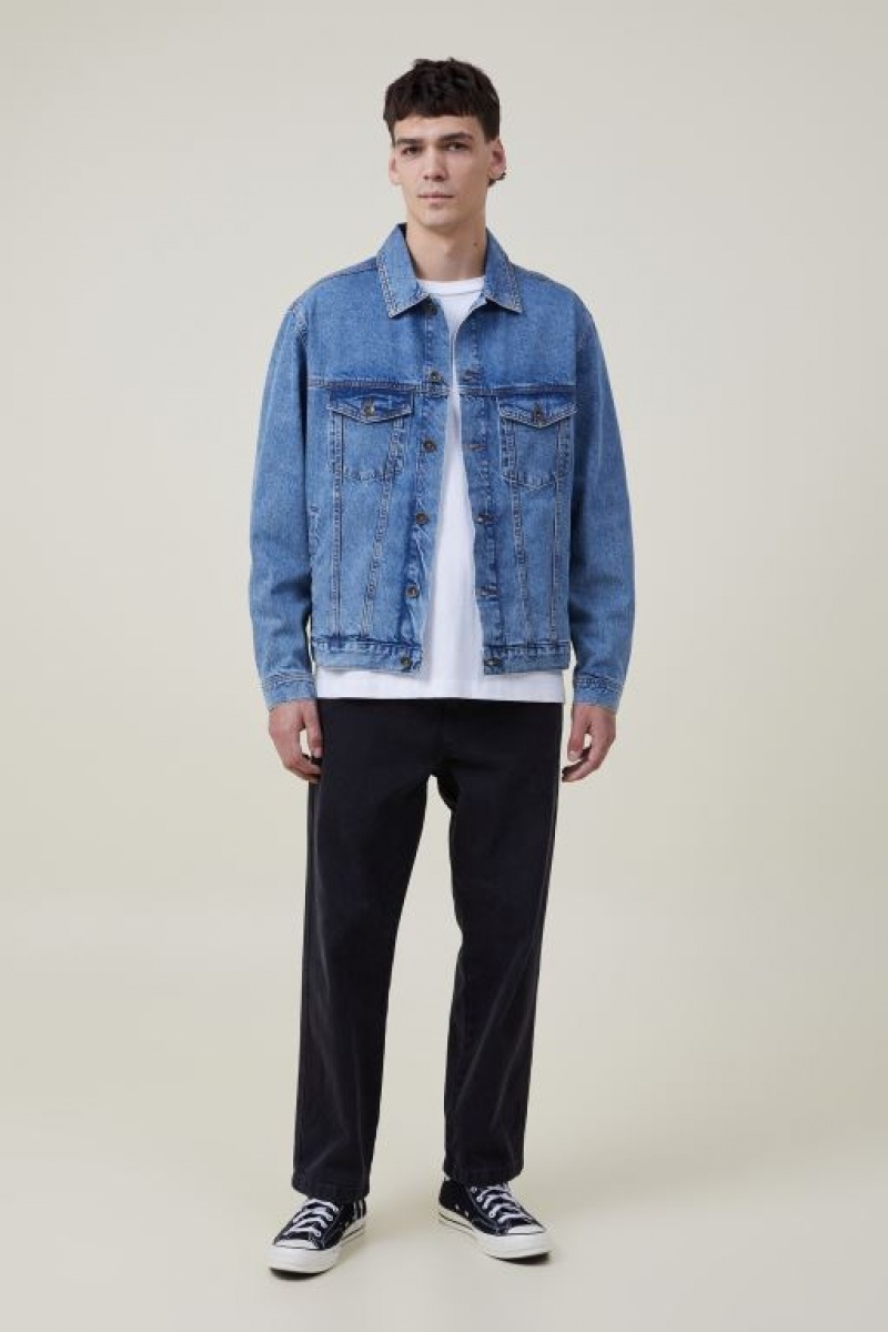 Cotton On Seattle Trucker Men's Jackets Blue | SpVeVieD6Yh