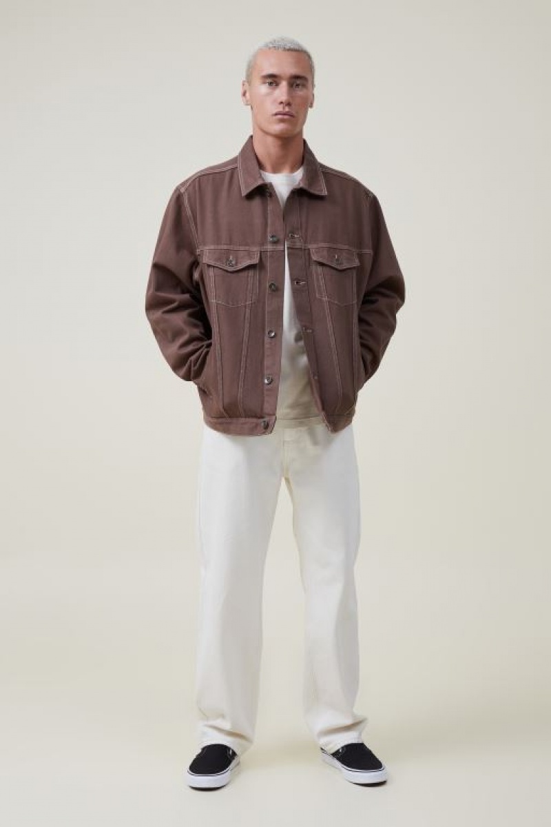 Cotton On Seattle Trucker Men's Jackets Brown | v5w2GYBqZvx