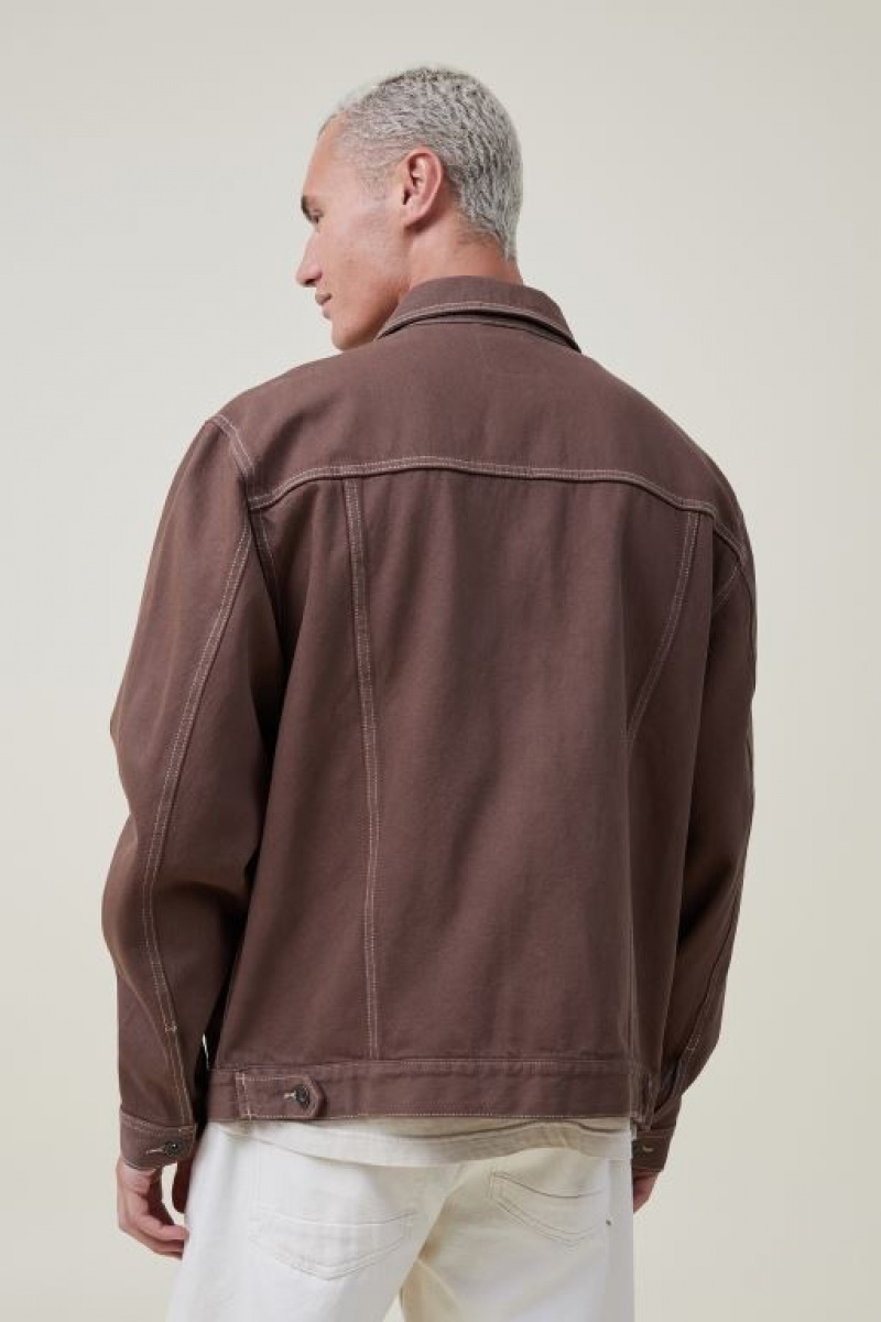 Cotton On Seattle Trucker Men's Jackets Brown | v5w2GYBqZvx