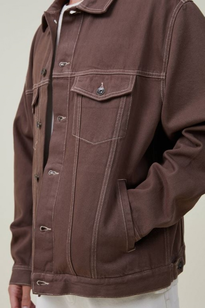 Cotton On Seattle Trucker Men's Jackets Brown | v5w2GYBqZvx