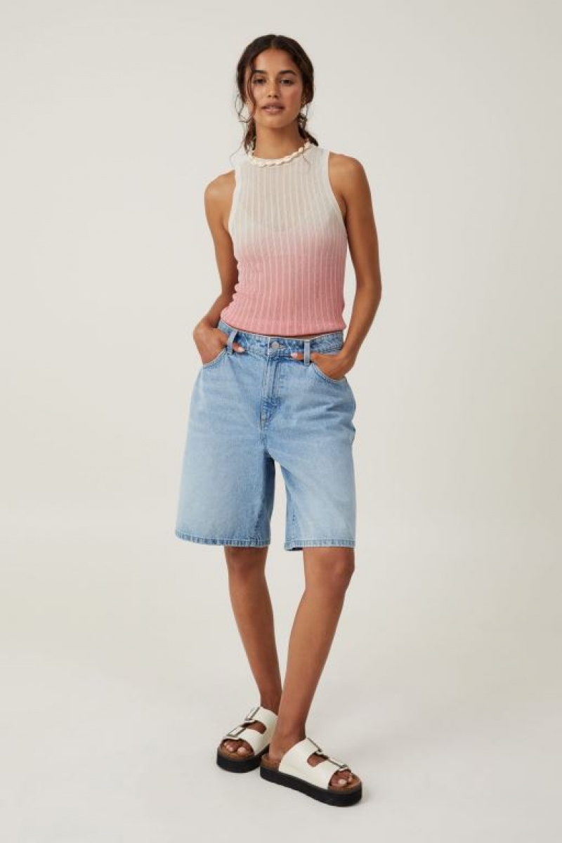 Cotton On Sheer Knit Tank Women's Knitwear Grey Rose | lrgGQ5binZD