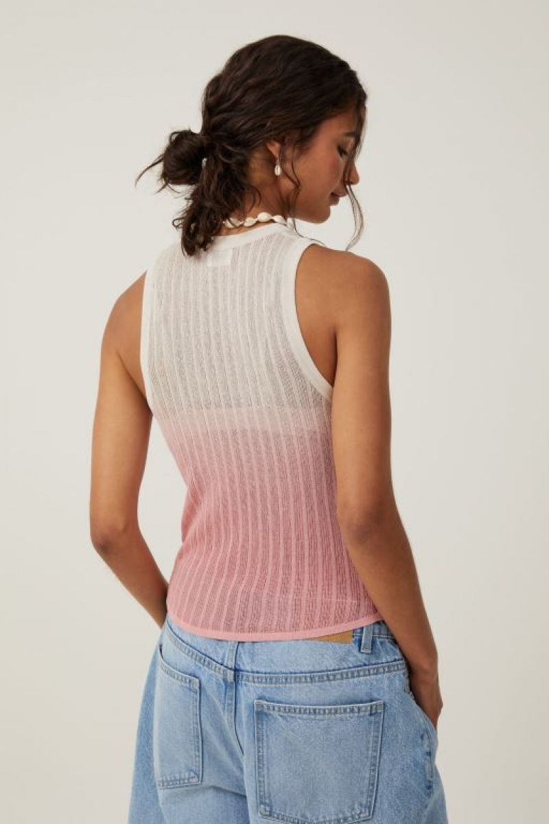 Cotton On Sheer Knit Tank Women's Knitwear Grey Rose | lrgGQ5binZD