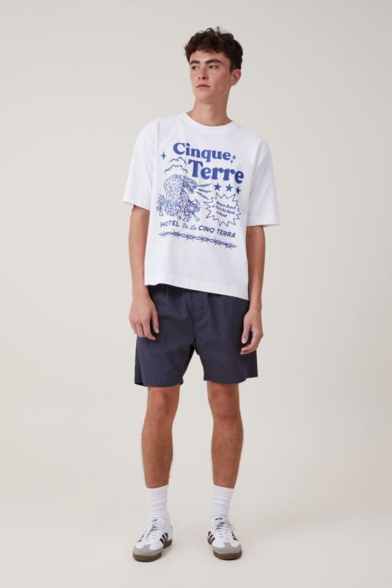 Cotton On Short Fit Men's Graphic T-Shirts White | kGebiZdUZb2