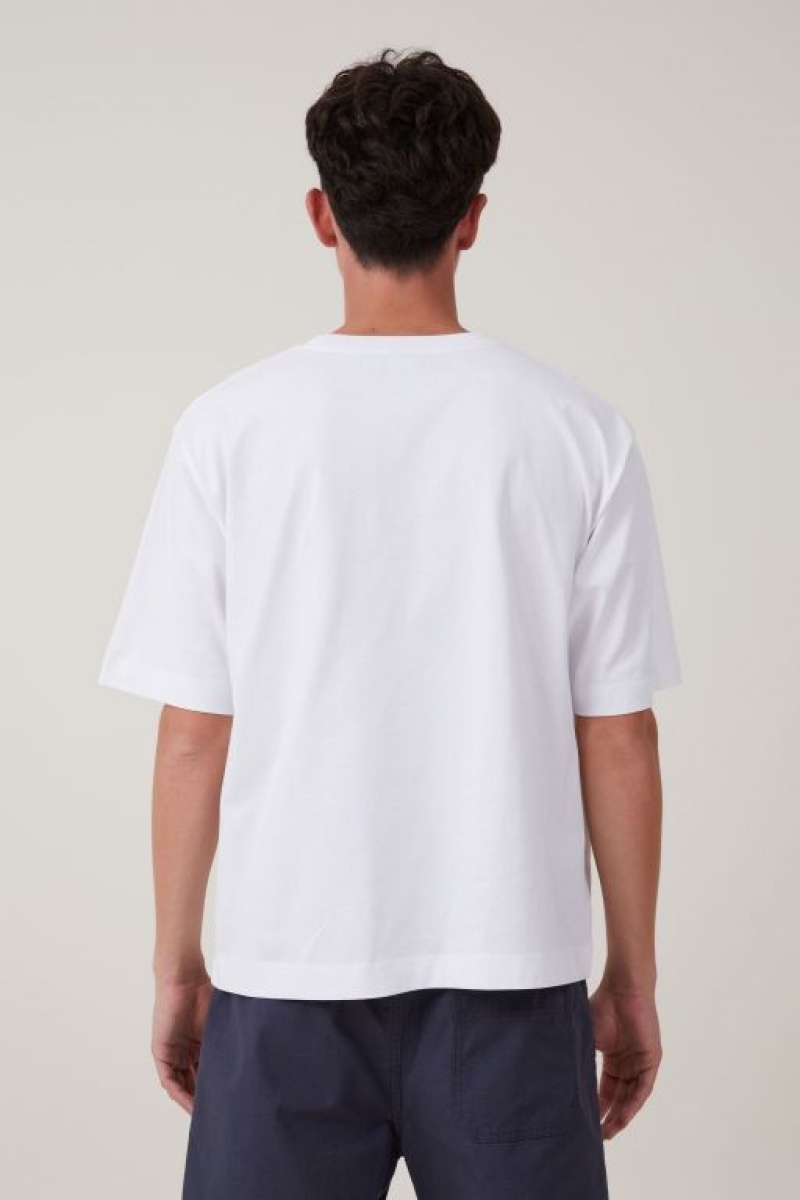 Cotton On Short Fit Men's Graphic T-Shirts White | kGebiZdUZb2