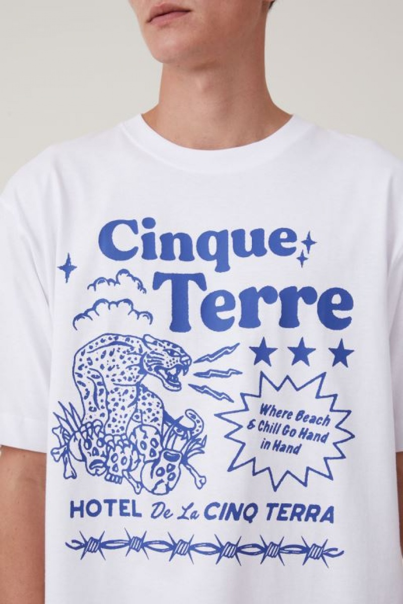 Cotton On Short Fit Men's Graphic T-Shirts White | kGebiZdUZb2