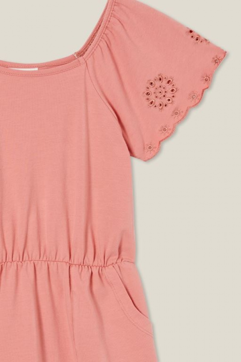 Cotton On Sia Short Sleeve Girls' Dress Clay | EjBE1lNItMe