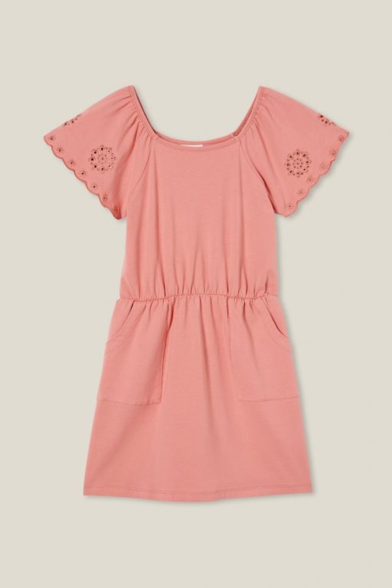 Cotton On Sia Short Sleeve Girls\' Dress Clay | EjBE1lNItMe