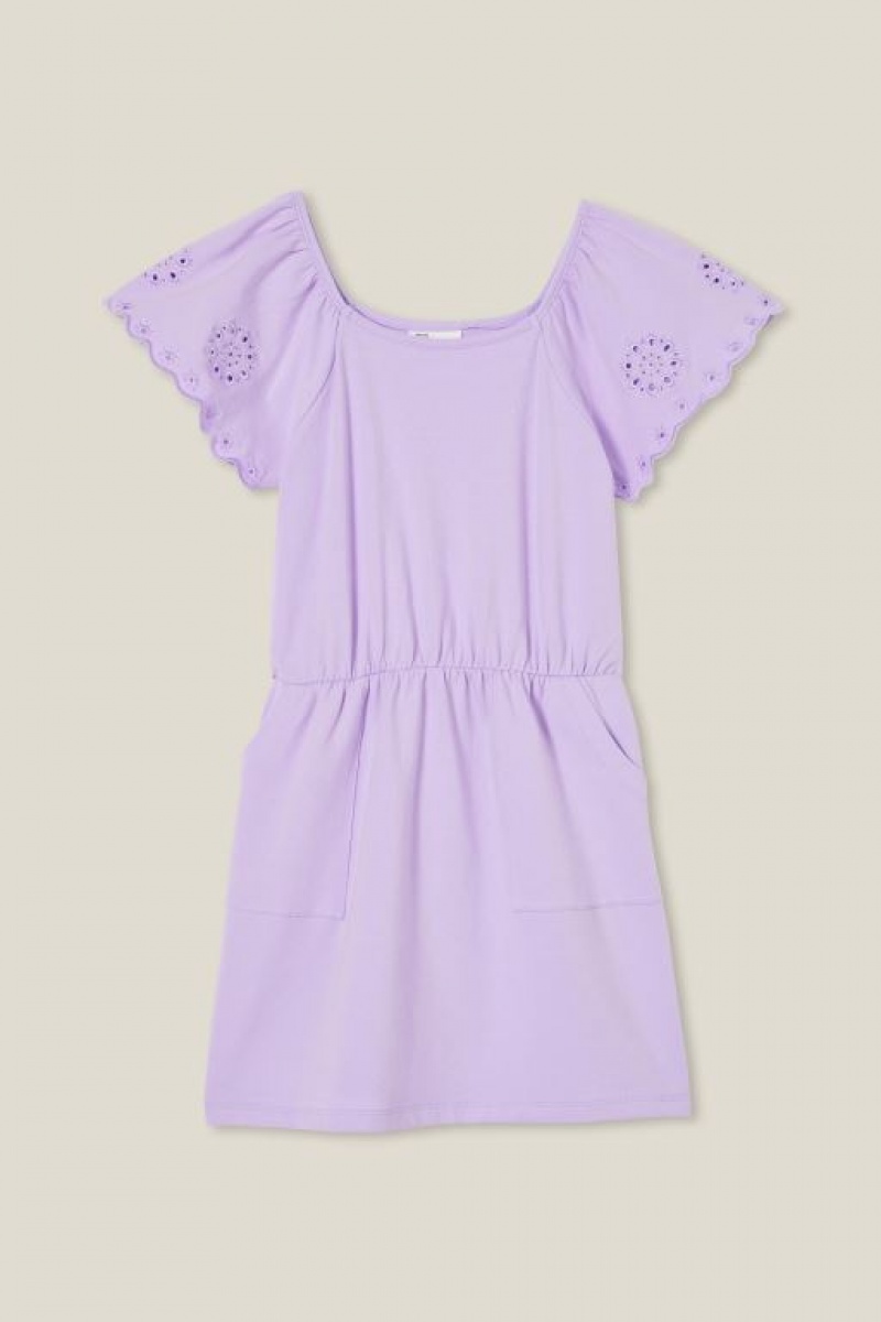 Cotton On Sia Short Sleeve Girls\' Dress Purple | d6qlwPHkGPP