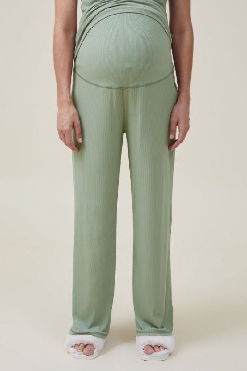 Cotton On Sleep Recovery Wide Leg Pant Women's Maternity Wear Green | W8PApEyGbig