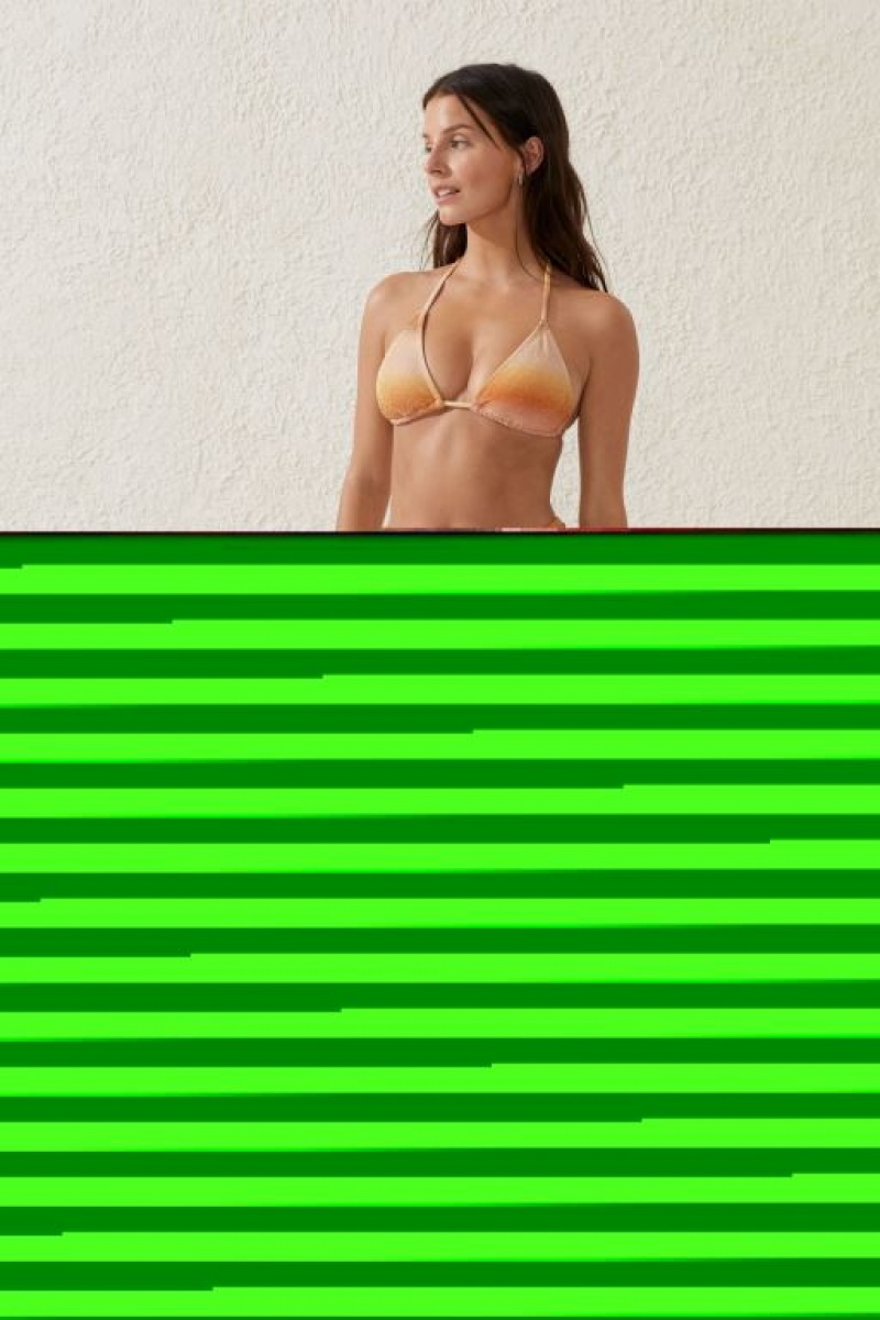 Cotton On Slider Triangle Women's Bikini Tops Metal | teM6JIFKuTH