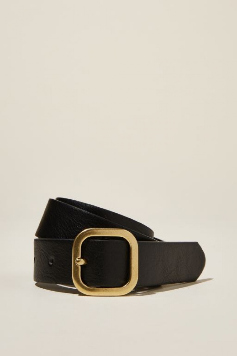 Cotton On Slim Dad Women\'s Belts Black / Gold | V69idGYvM3G