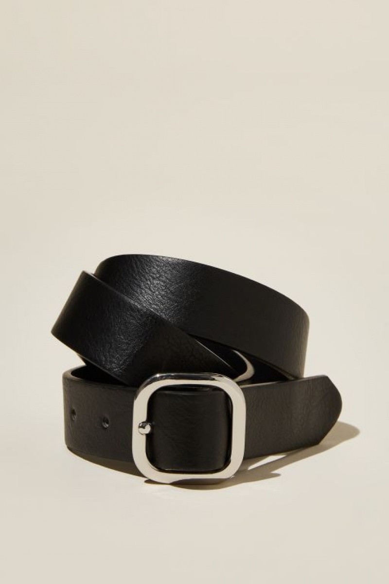 Cotton On Slim Dad Women\'s Belts Black / Silver | 216JBdE2o3D