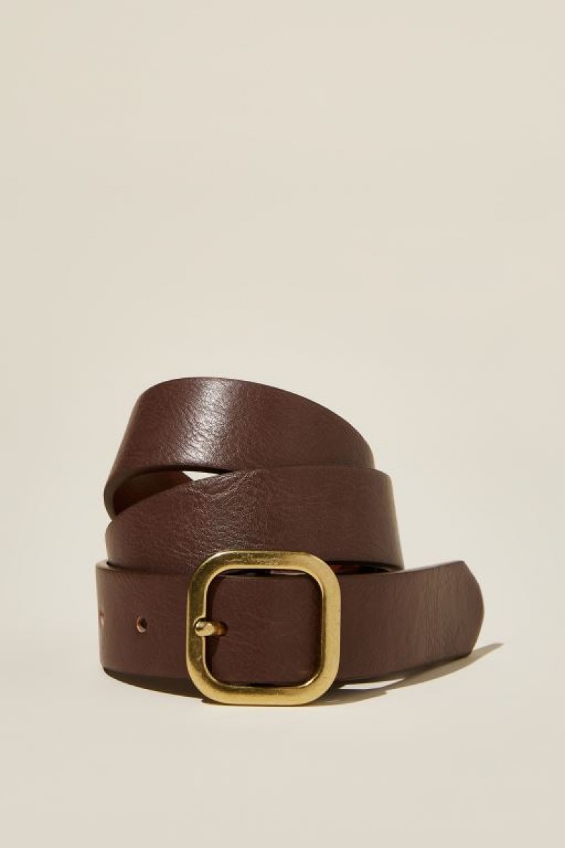 Cotton On Slim Dad Women's Belts Brown / Gold | F3ejVPn0vFP