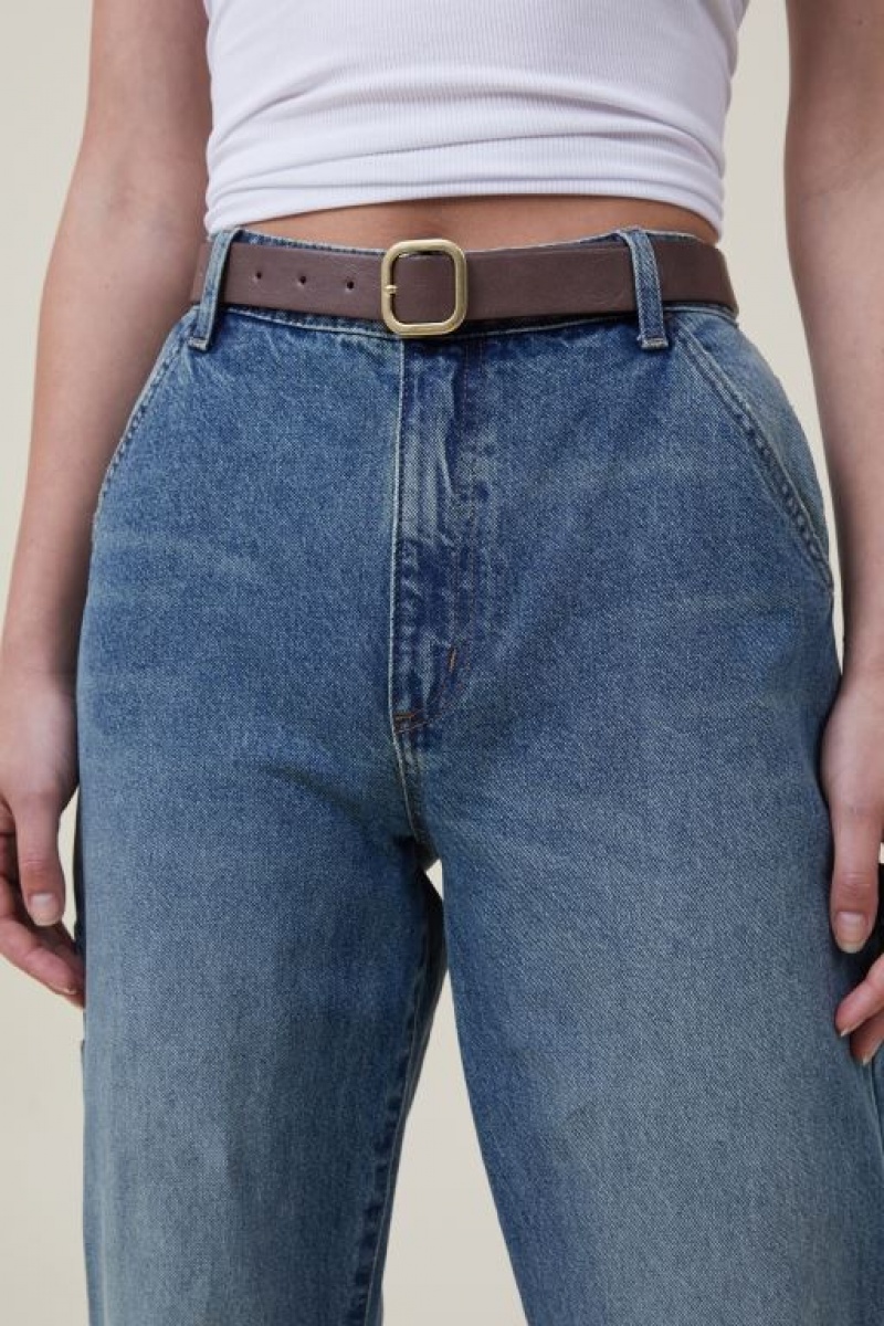 Cotton On Slim Dad Women\'s Belts Brown / Gold | F3ejVPn0vFP