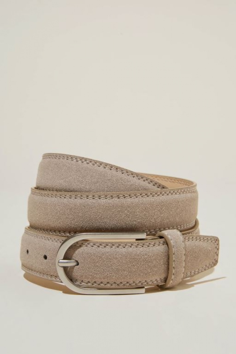 Cotton On Slim Faux Suede Men's Belts White | aZR3B6rjdak
