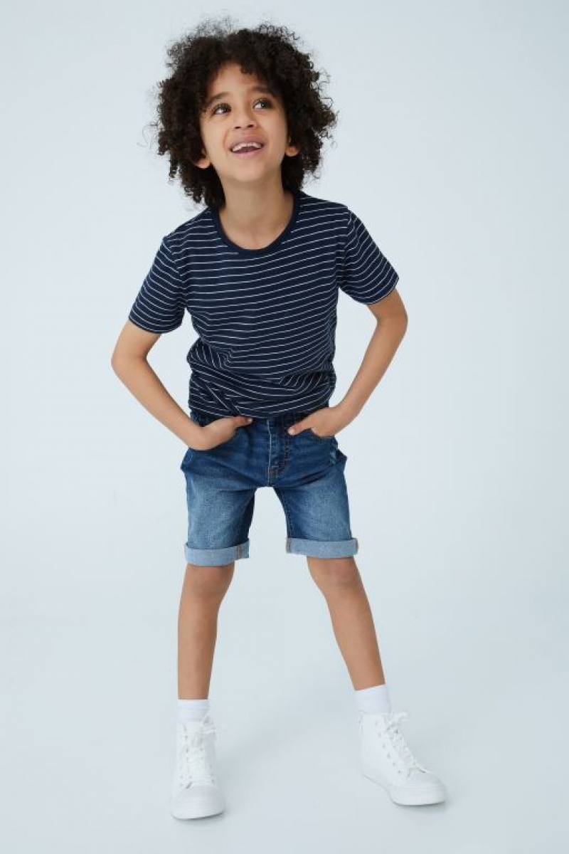 Cotton On Slim Fit Boys' Shorts Dark Blue | 04zAdf4aqZ8