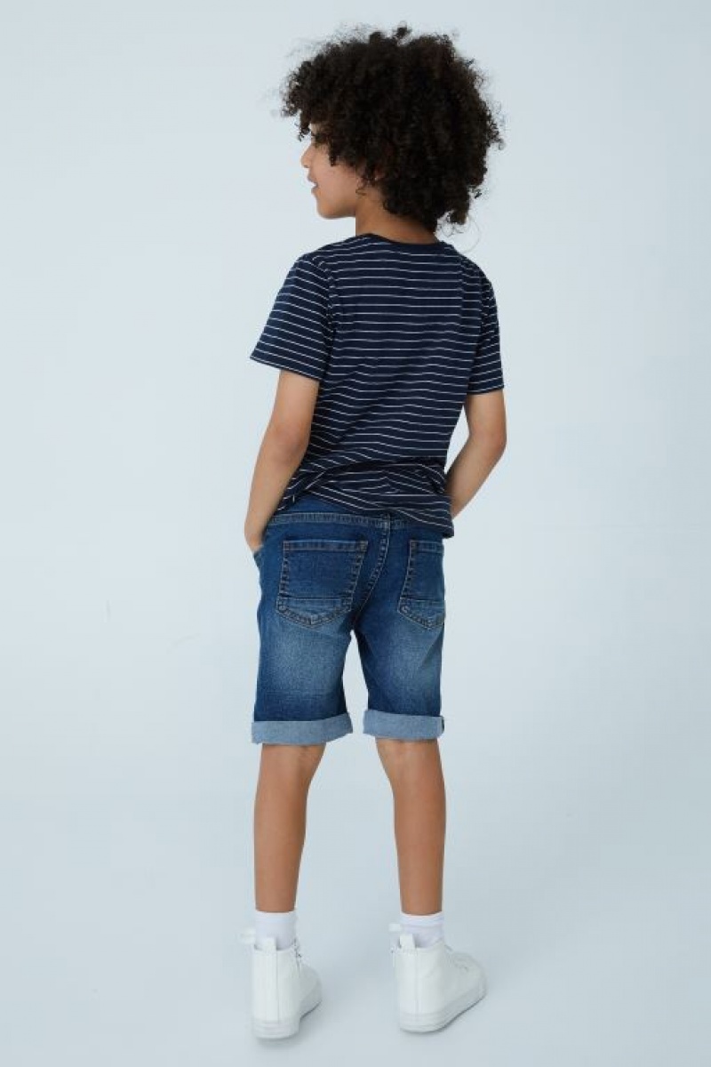 Cotton On Slim Fit Boys' Shorts Dark Blue | 04zAdf4aqZ8