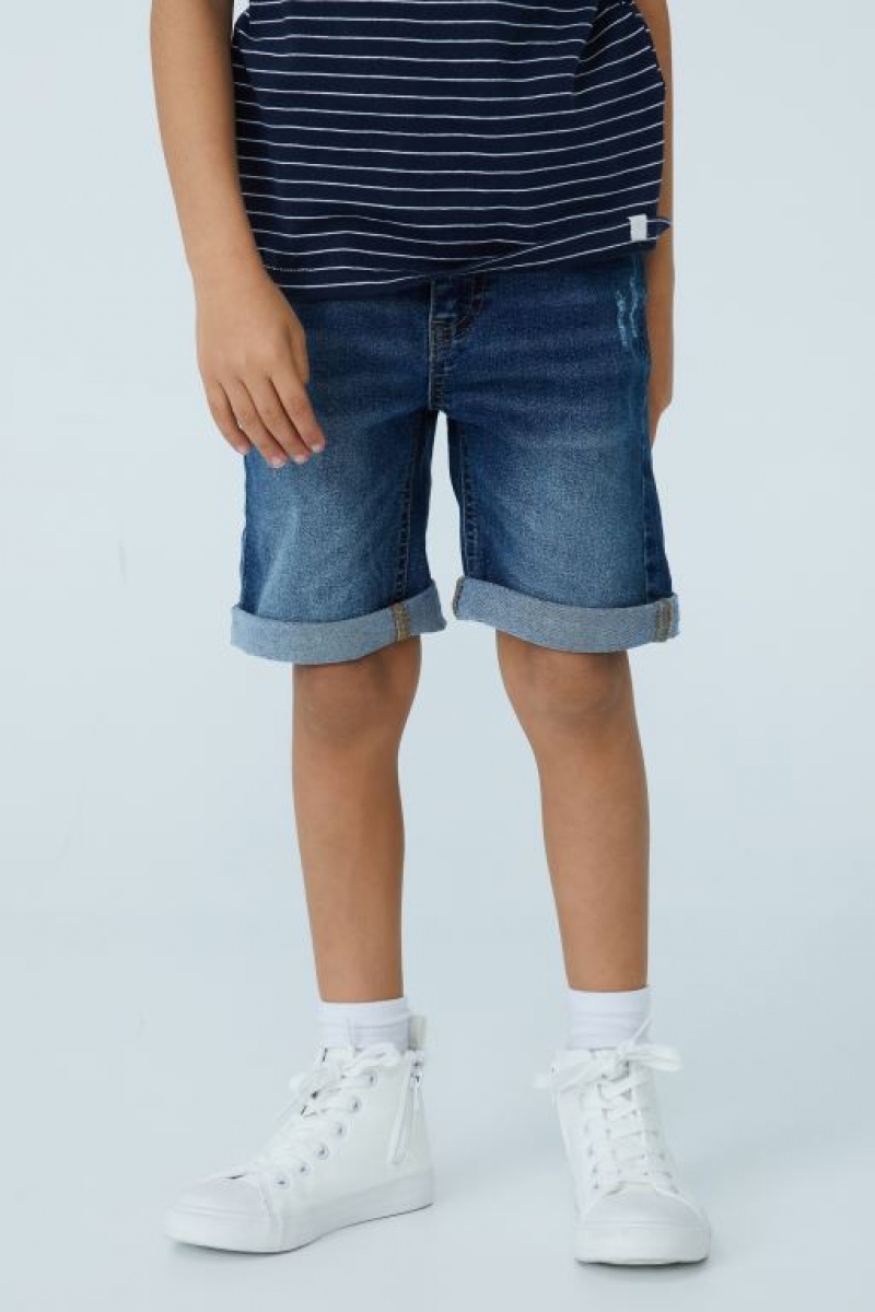 Cotton On Slim Fit Boys' Shorts Dark Blue | 04zAdf4aqZ8