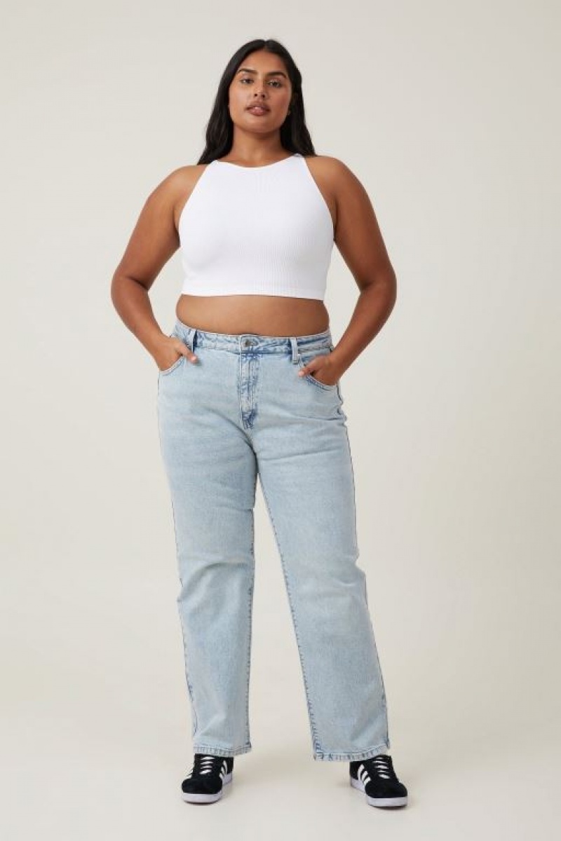 Cotton On Slim Straight Jean Women's Pants Blue | DsT0k8SlbIG