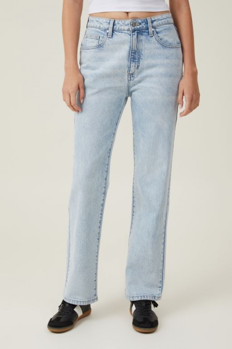 Cotton On Slim Straight Jean Women's Pants Blue | DsT0k8SlbIG