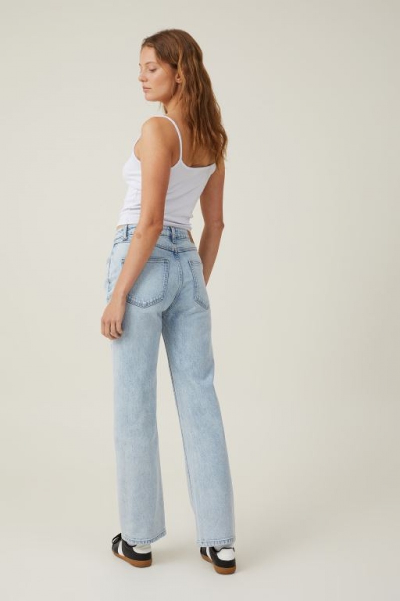 Cotton On Slim Straight Jean Women's Pants Blue | DsT0k8SlbIG