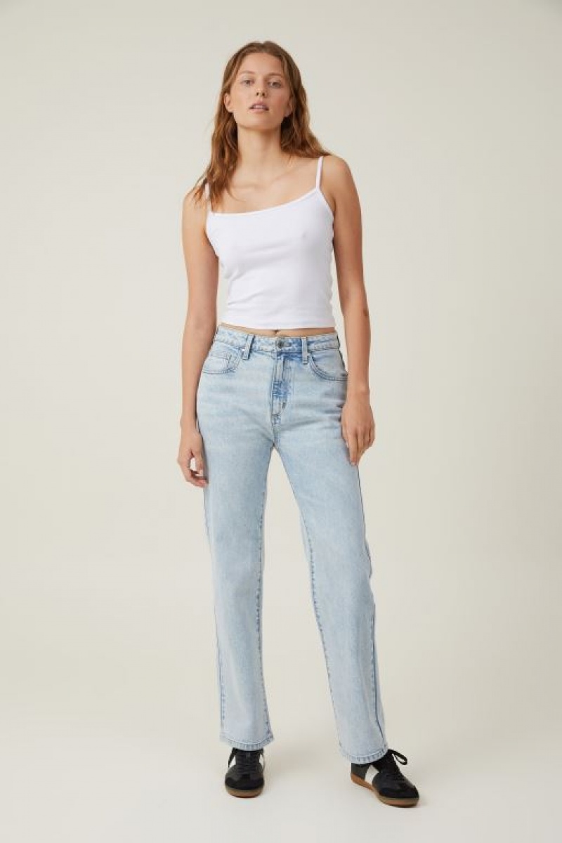 Cotton On Slim Straight Jean Women\'s Pants Blue | DsT0k8SlbIG