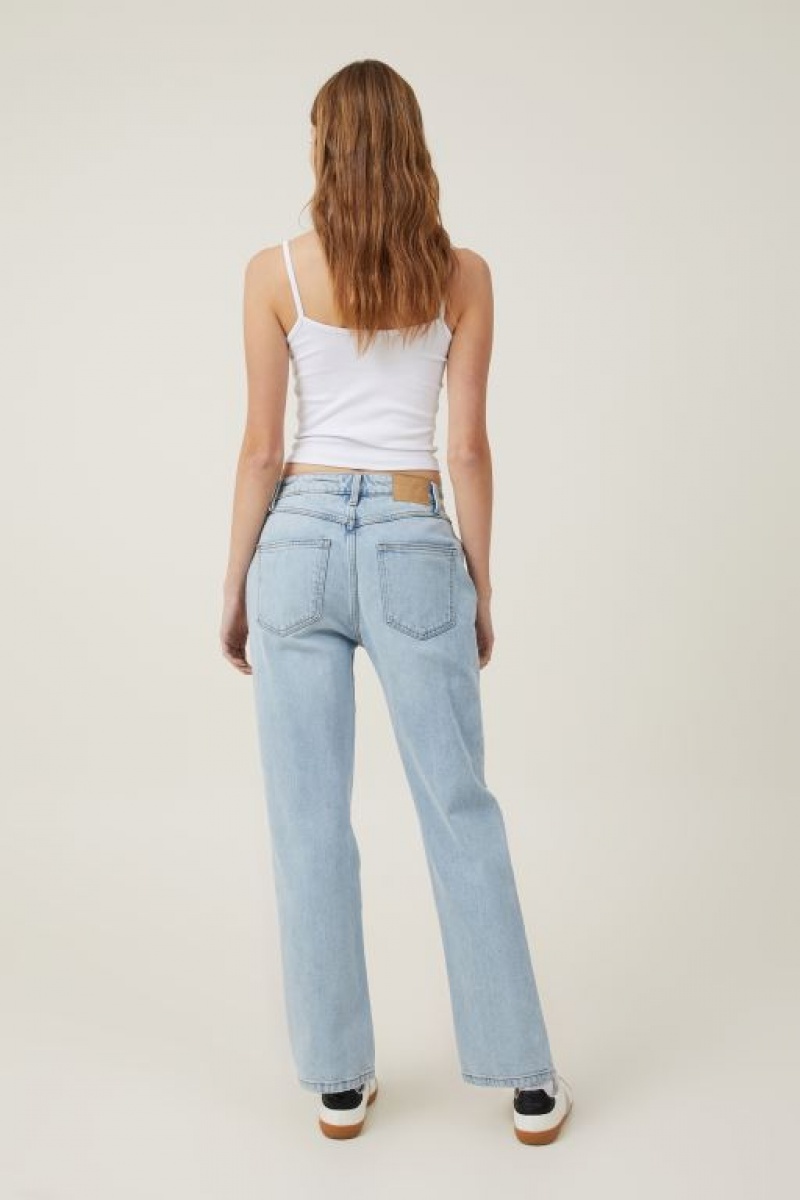 Cotton On Slim Straight Jean Women's Pants Blue | PI3dGKnH4TM