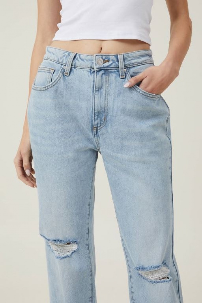 Cotton On Slim Straight Jean Women's Pants Blue | PI3dGKnH4TM