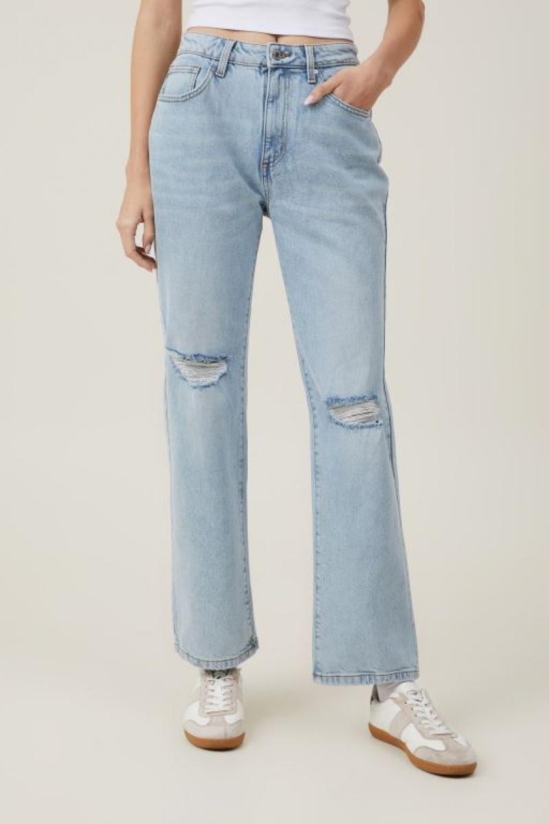 Cotton On Slim Straight Jean Women's Pants Blue | PI3dGKnH4TM