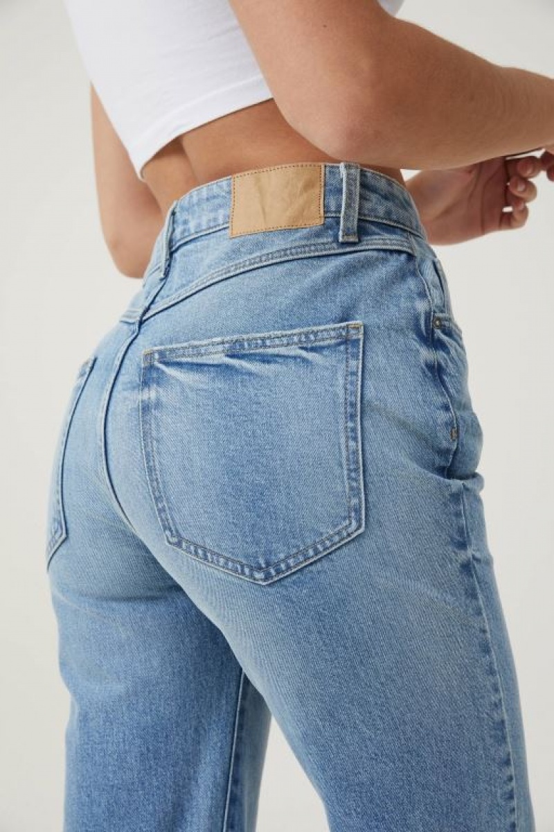 Cotton On Slim Straight Jean Women's Pants Blue | EdKc80ufnGf
