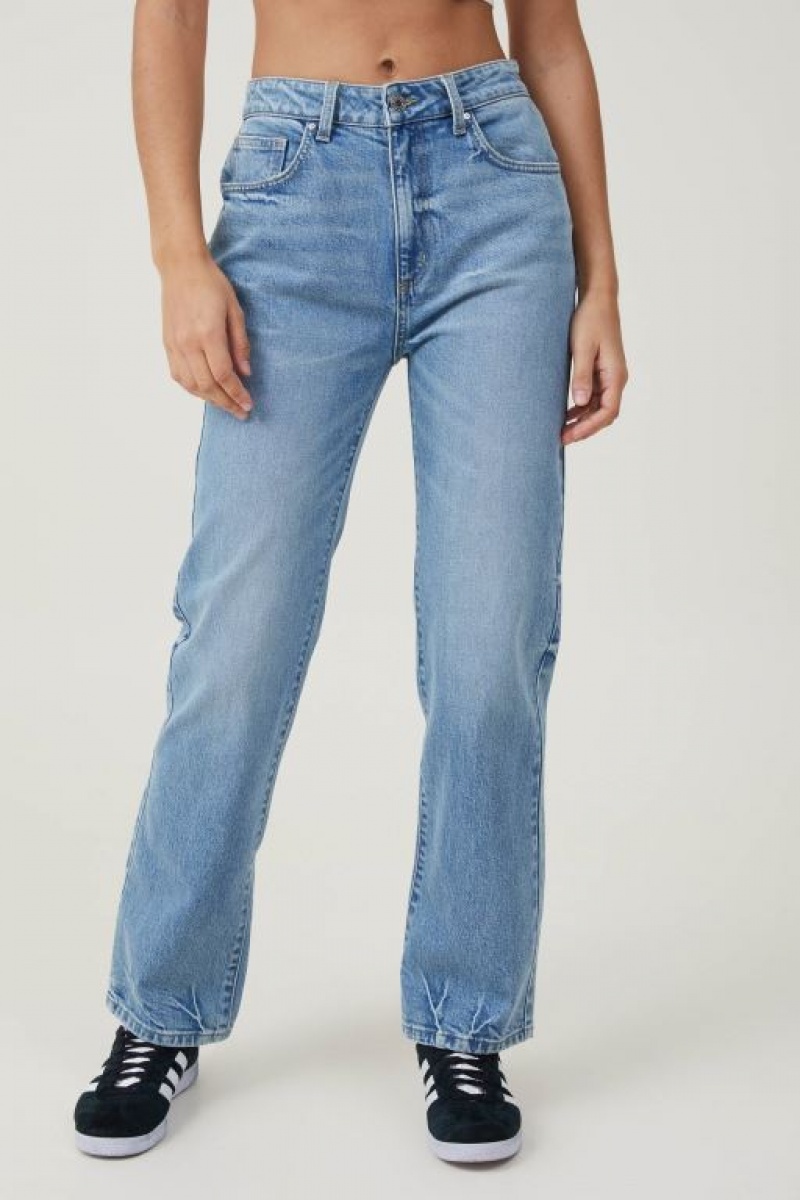 Cotton On Slim Straight Jean Women's Pants Blue | EdKc80ufnGf