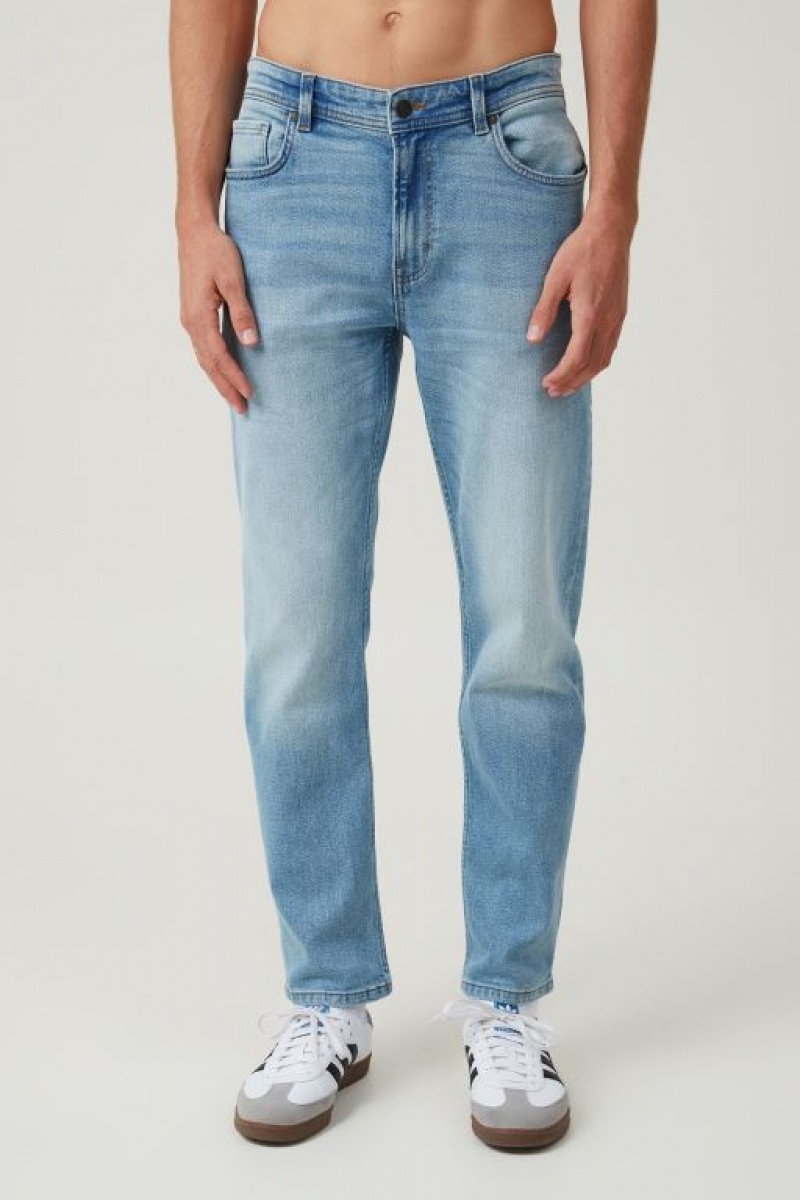 Cotton On Slim Straight Men's Jeans Blue | Wq2r5D5ZgDN