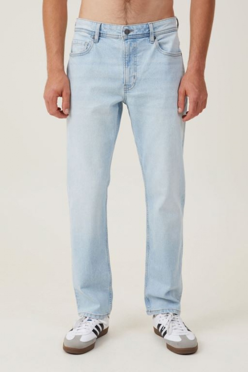 Cotton On Slim Straight Men's Jeans White Blue | ffbrzqijXir
