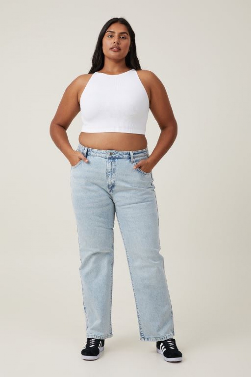 Cotton On Slim Straight Women's Jeans Blue | UWd7MtzXbKg