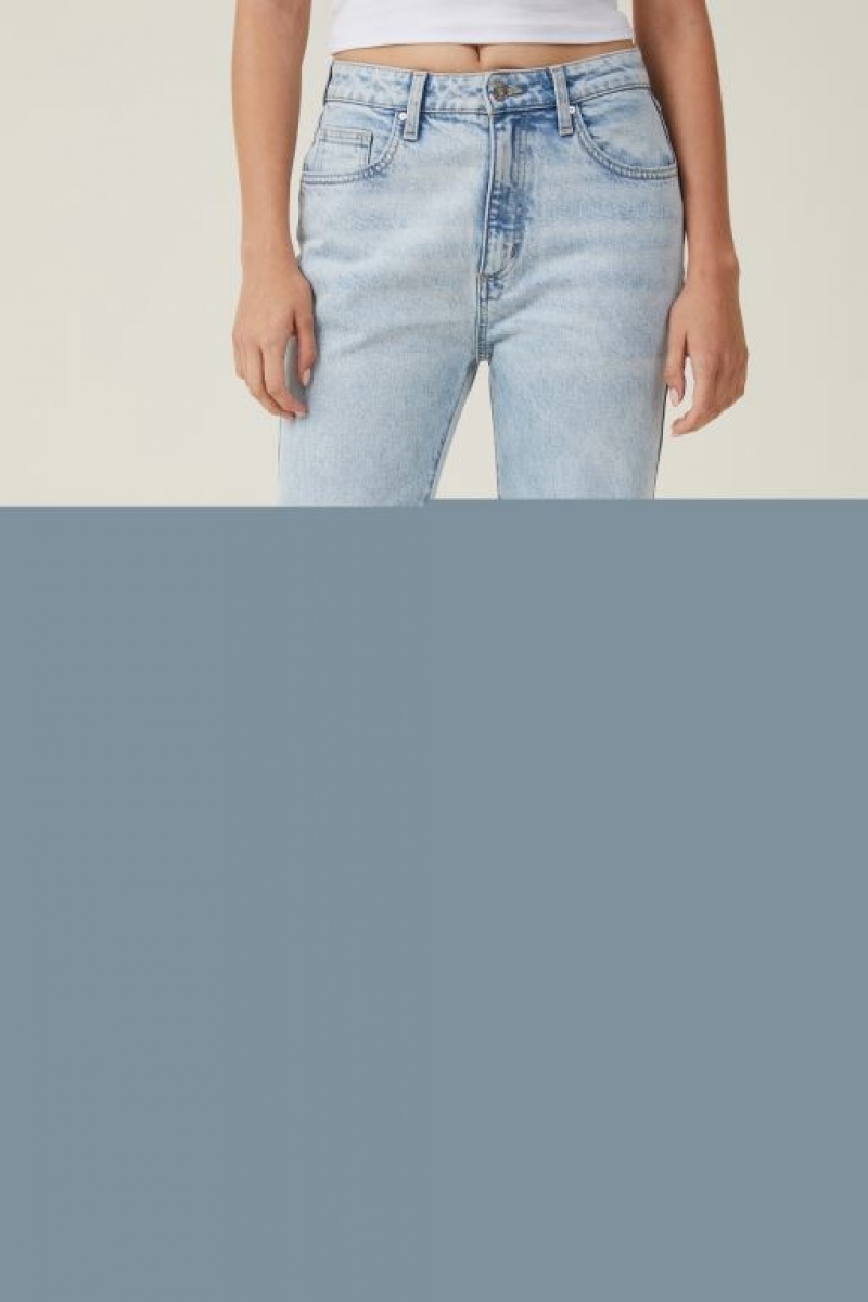 Cotton On Slim Straight Women's Jeans Blue | UWd7MtzXbKg