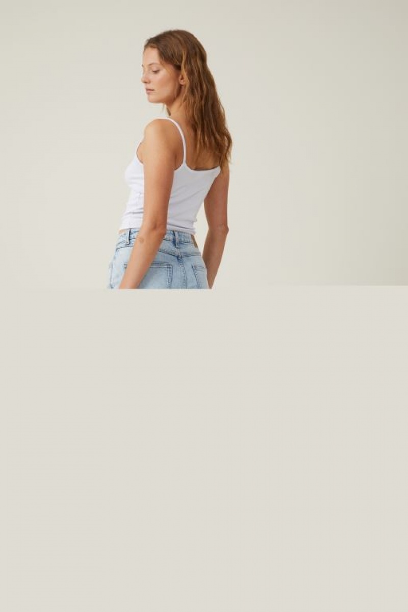 Cotton On Slim Straight Women's Jeans Blue | UWd7MtzXbKg