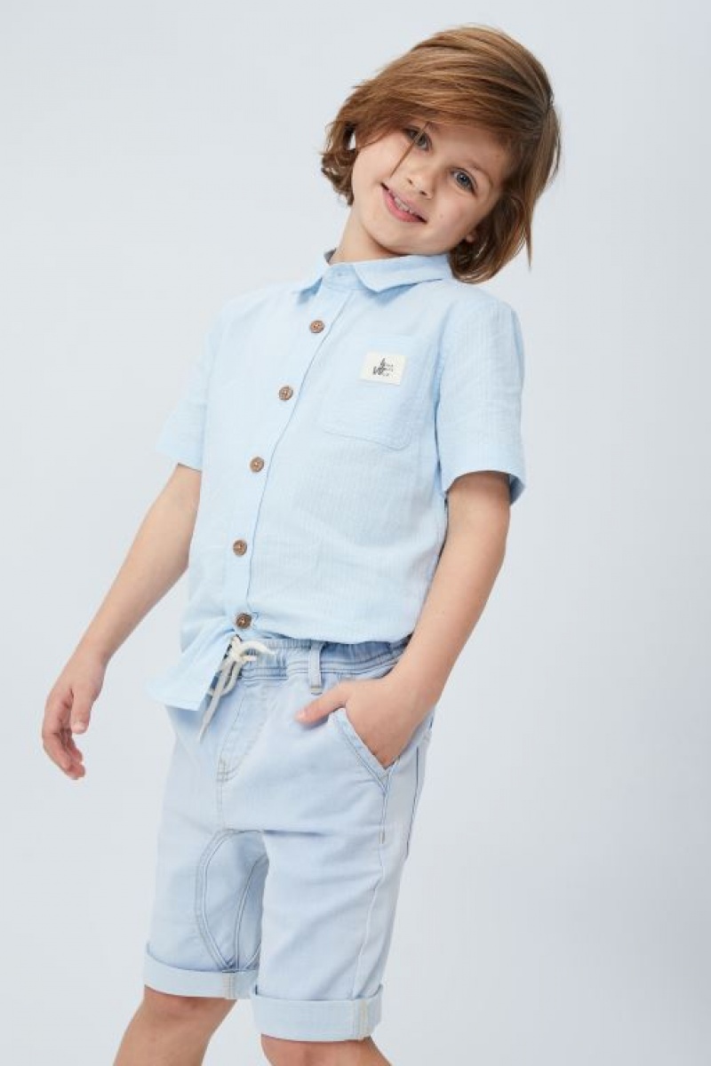 Cotton On Slouch Fit Boys' Shorts Light Blue | QcEJQw8CwNZ