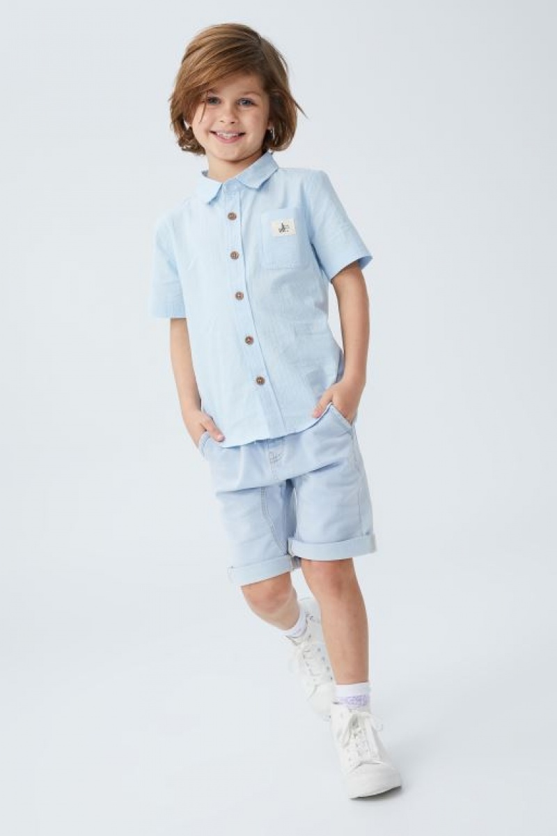 Cotton On Slouch Fit Boys\' Shorts Light Blue | QcEJQw8CwNZ