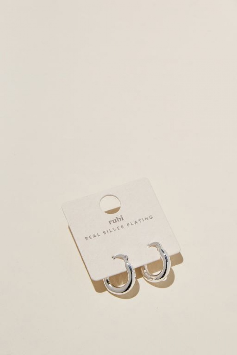 Cotton On Small Hoop Earring Women's Jewellery Silver | 1aZ09YtSHCo