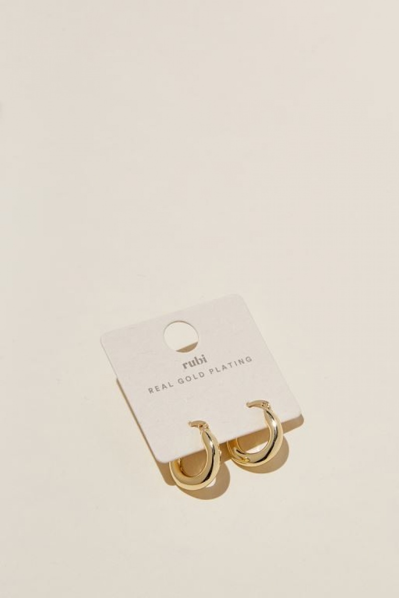 Cotton On Small Hoop Earring Women's Jewellery Gold | hozYUa1Nh70