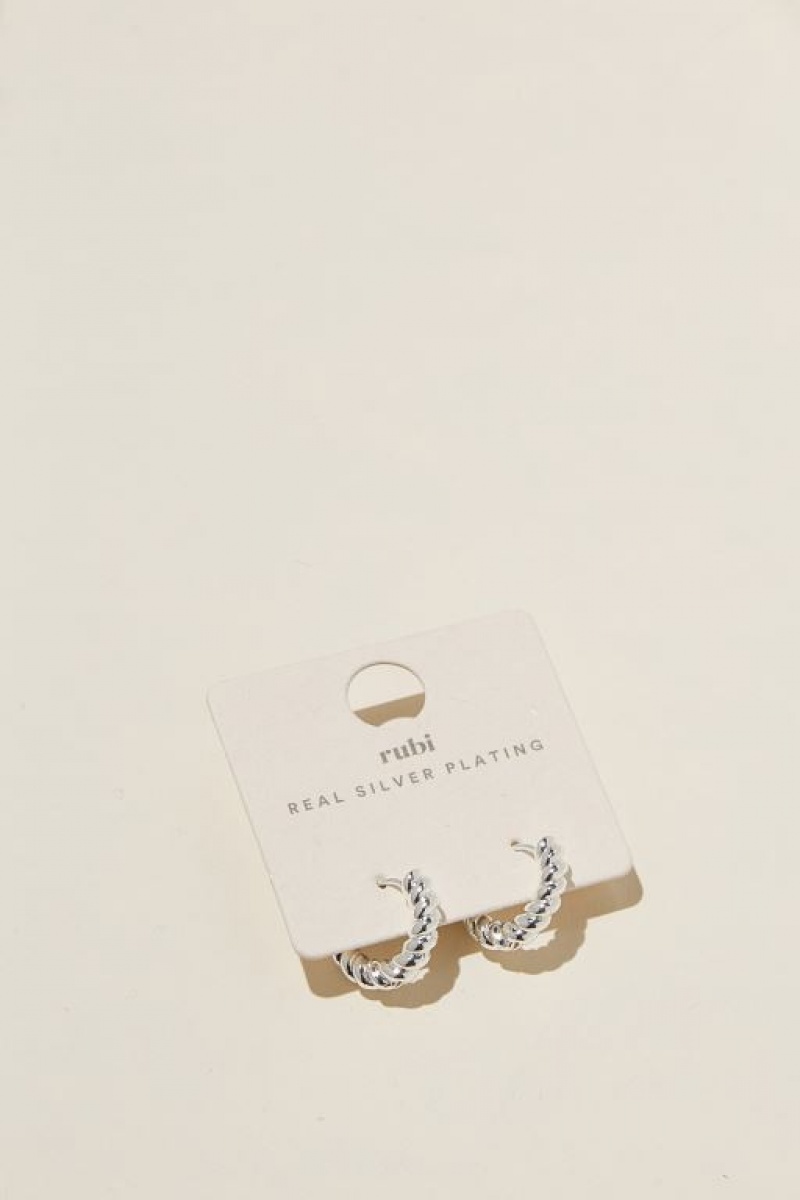 Cotton On Small Hoop Earring Women's Jewellery Silver | LmGUvw9j2q5