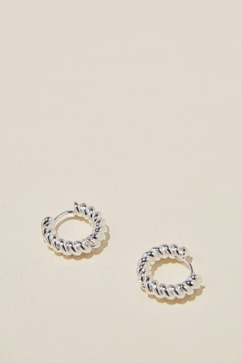 Cotton On Small Hoop Earring Women\'s Jewellery Silver | LmGUvw9j2q5