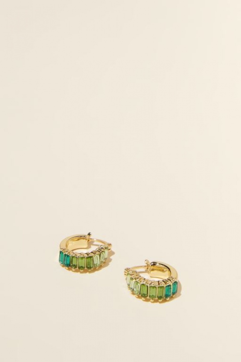 Cotton On Small Hoop Earring Women\'s Jewellery Gold Green | TJPcl7Q60kj