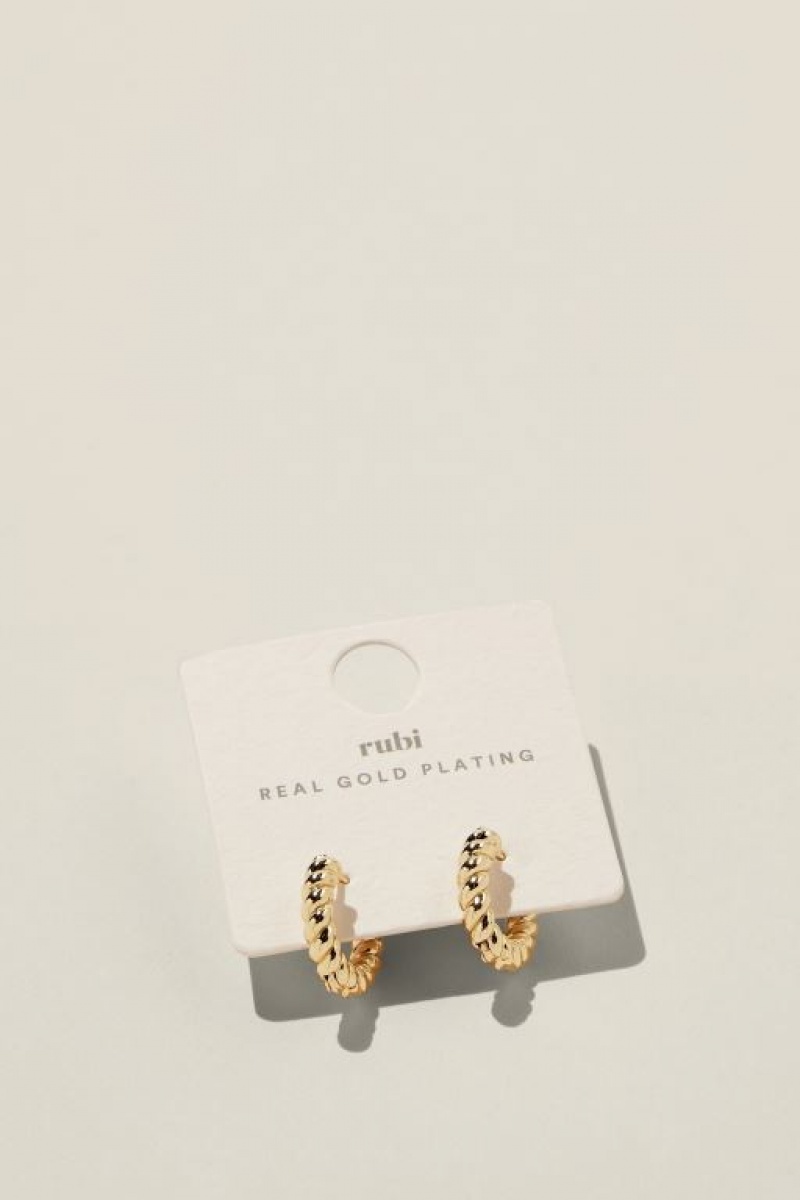 Cotton On Small Hoop Earring Women's Jewellery Gold | 2lQ6U3Ire2F