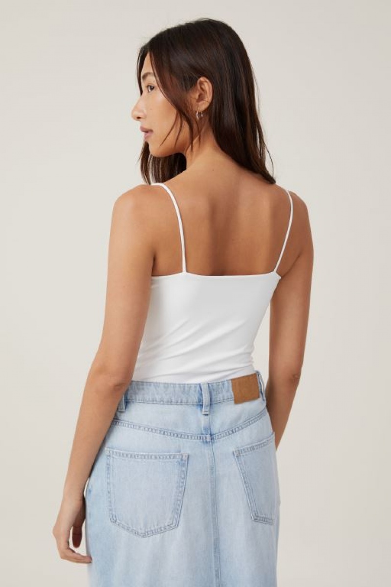 Cotton On Smooth Straight Neck Bodysuit Women's Tanks White | 4R5tfXssSsd