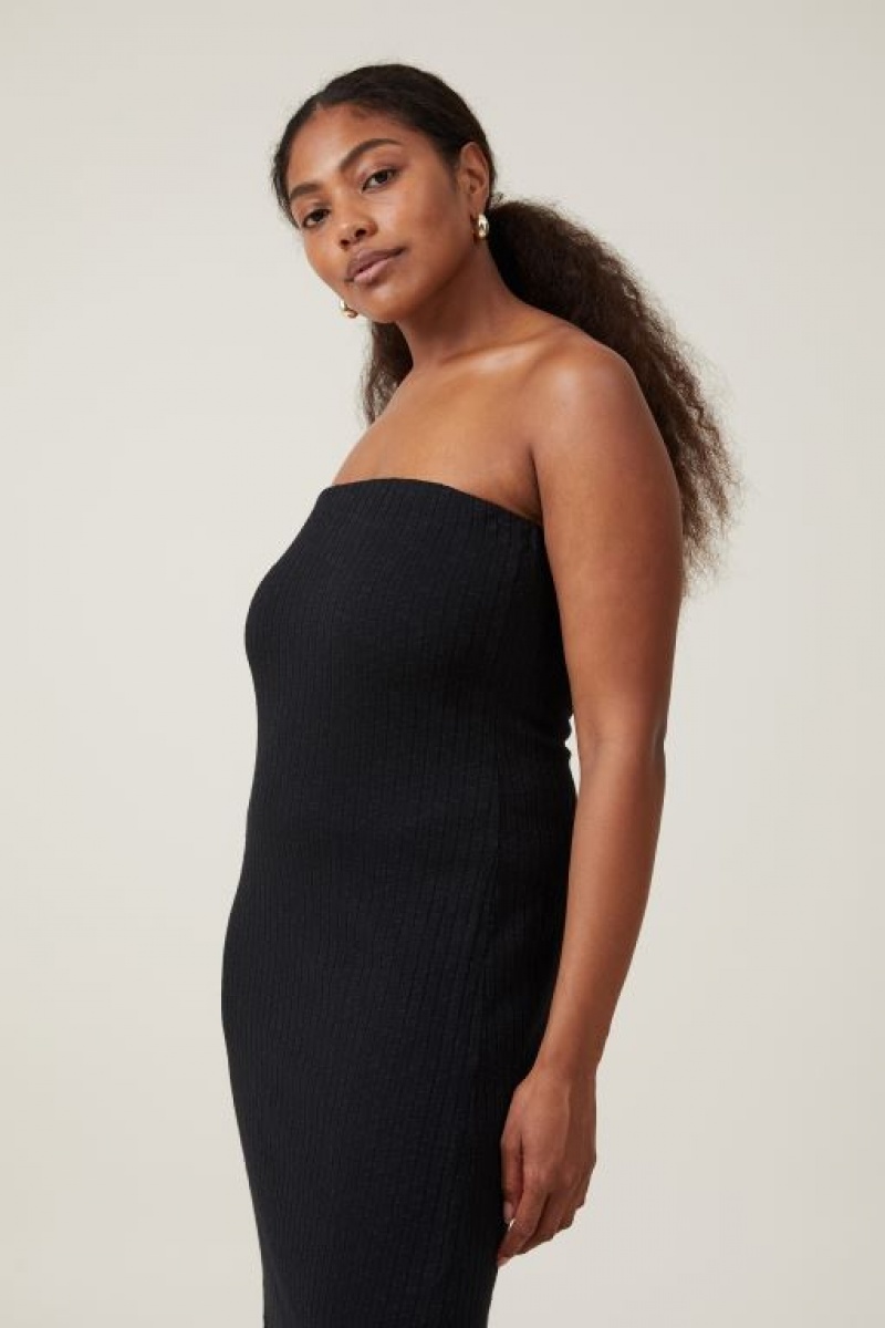 Cotton On Snow Tube Women's Maxi Dress Black | 65KyvFasvWL